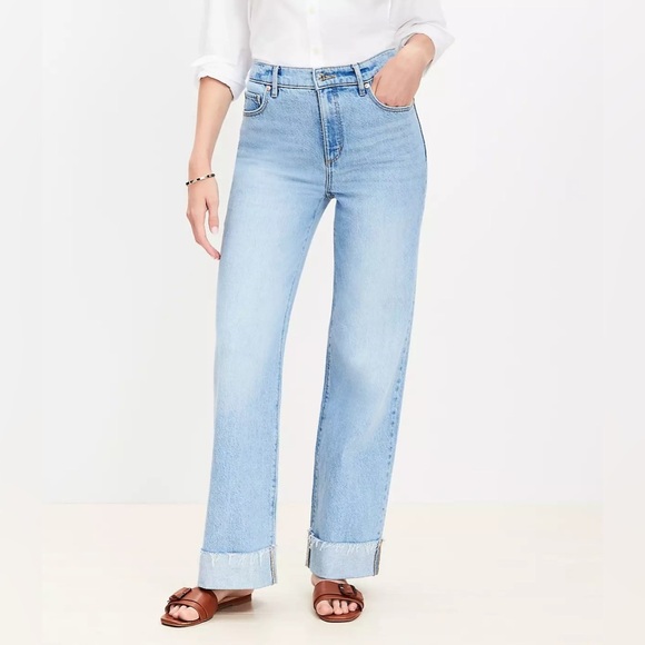 LOFT High Rise Cuffed Jeans - Picture 2 of 10